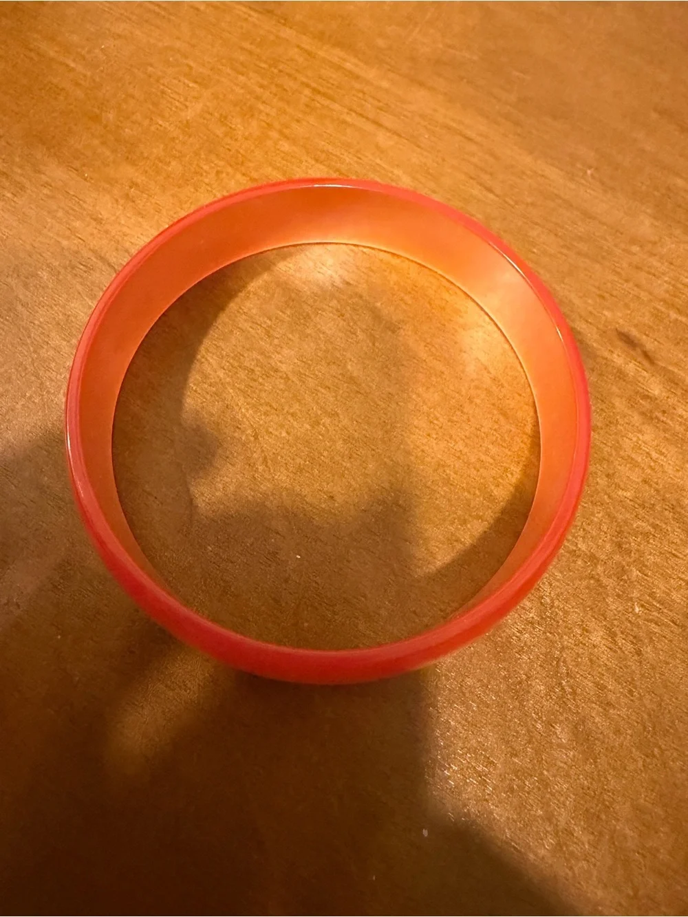 Vintage Orange Frosted Lucite Bangle Bracelet